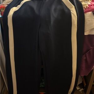 SPANX Air Essentials Wide Leg Pants - Navy Blue and Cream Air Essentials